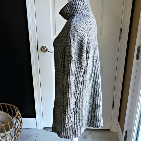 NWOT! COZY RIBBED TURTLENECK SWEATER DRESS - Picture 2 of 4